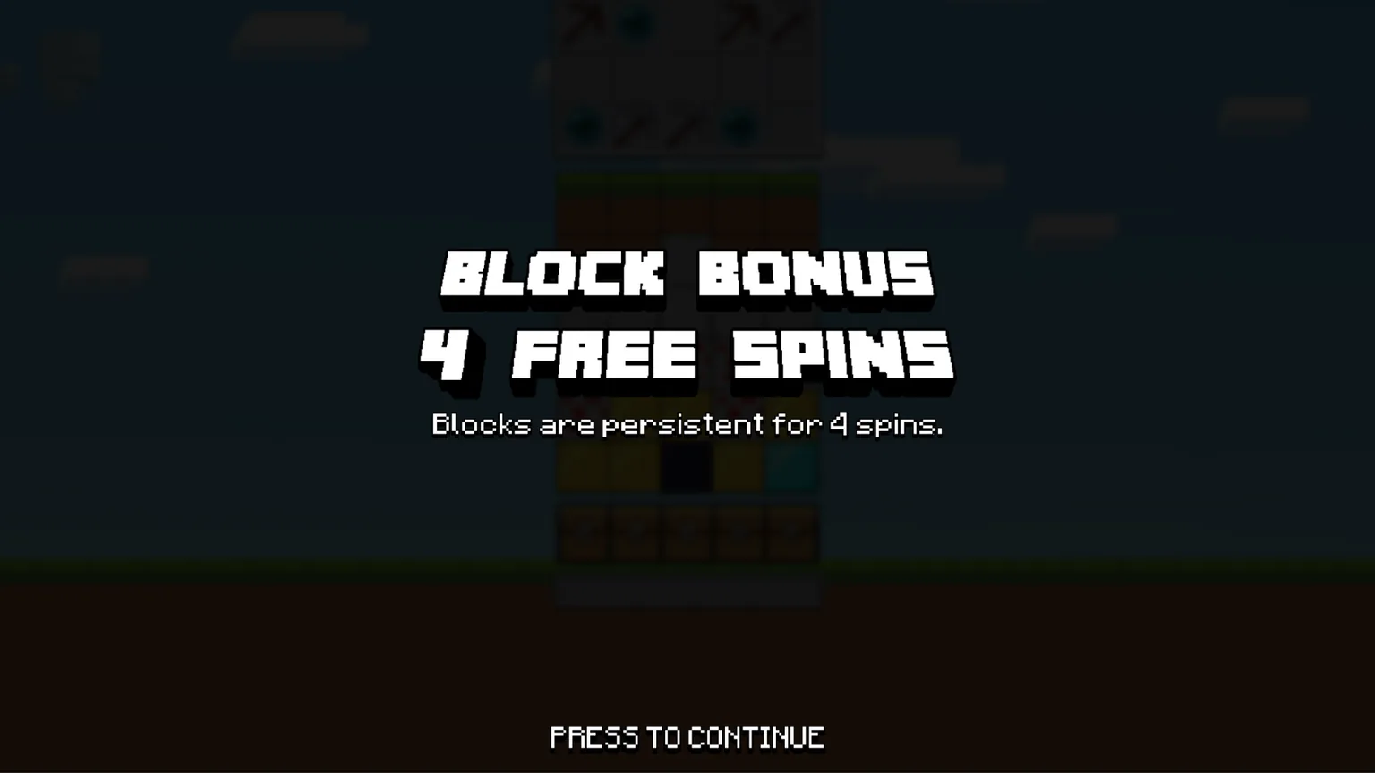 Экран Block Bonus и четыре фриспина MineDrop