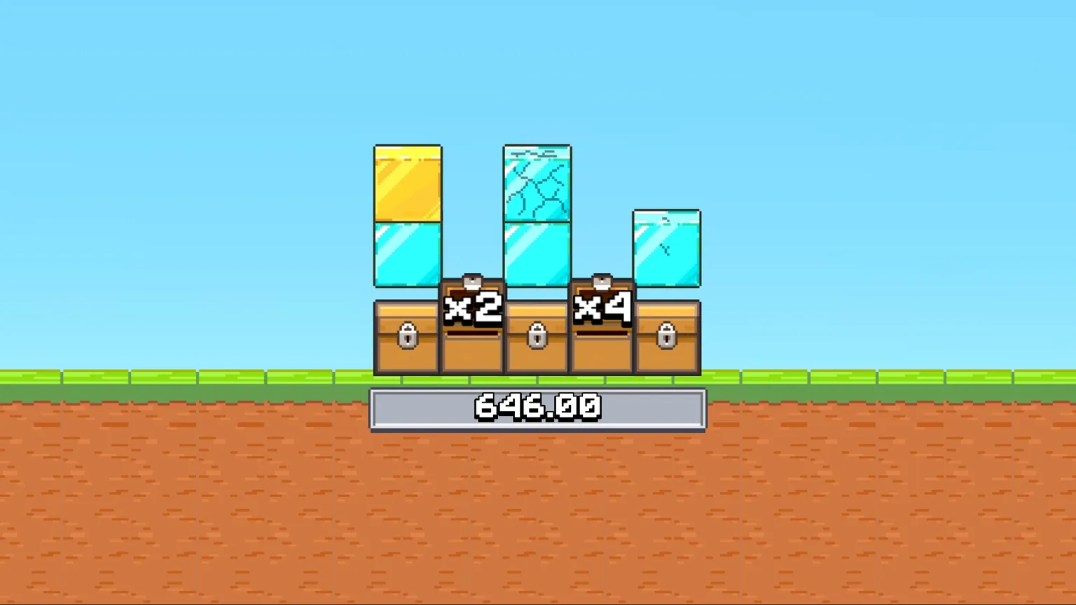 Множители x2 и x4 на игровом поле MineDrop